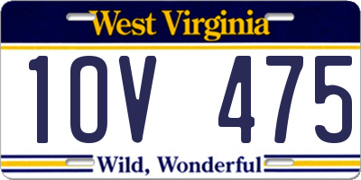 WV license plate 1OV475