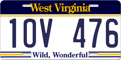 WV license plate 1OV476