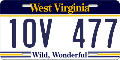 WV license plate 1OV477