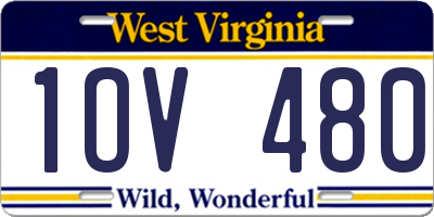 WV license plate 1OV480