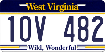 WV license plate 1OV482