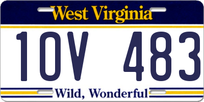 WV license plate 1OV483