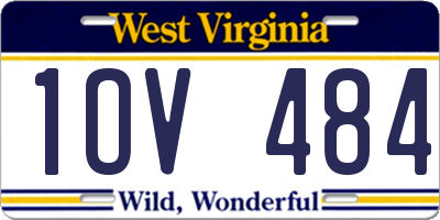 WV license plate 1OV484