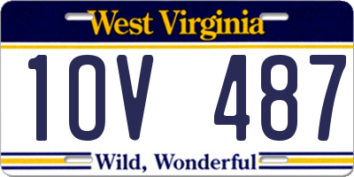 WV license plate 1OV487