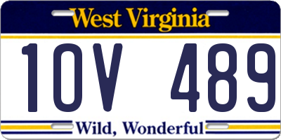 WV license plate 1OV489