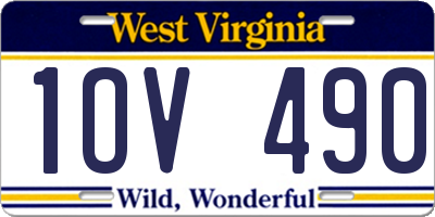 WV license plate 1OV490