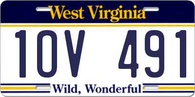 WV license plate 1OV491