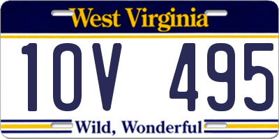 WV license plate 1OV495