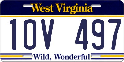 WV license plate 1OV497