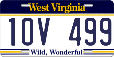 WV license plate 1OV499