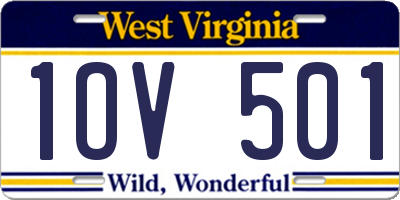 WV license plate 1OV501