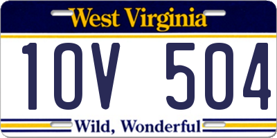 WV license plate 1OV504