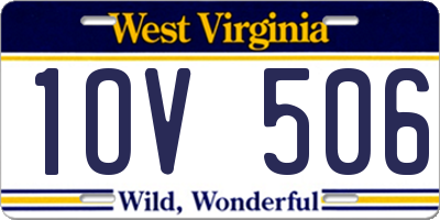 WV license plate 1OV506