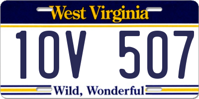 WV license plate 1OV507