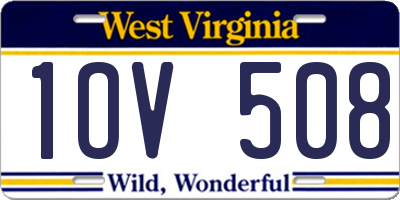 WV license plate 1OV508