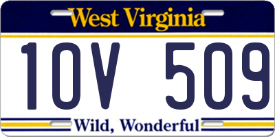 WV license plate 1OV509