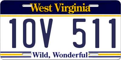 WV license plate 1OV511