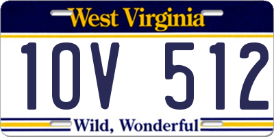 WV license plate 1OV512