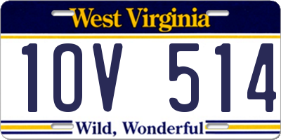WV license plate 1OV514