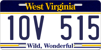 WV license plate 1OV515