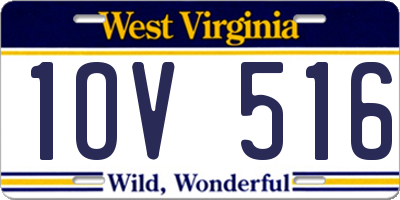 WV license plate 1OV516