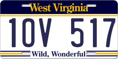 WV license plate 1OV517