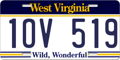 WV license plate 1OV519