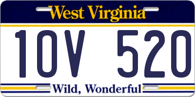 WV license plate 1OV520