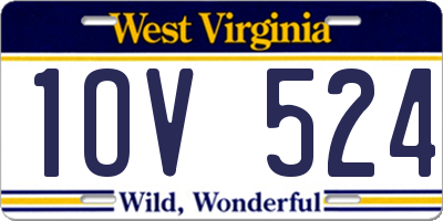 WV license plate 1OV524