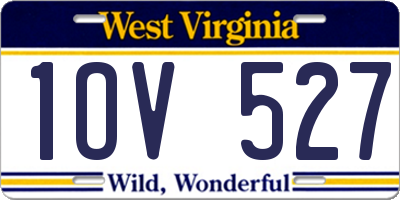 WV license plate 1OV527