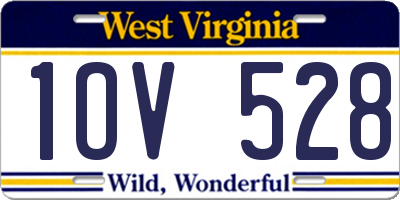 WV license plate 1OV528