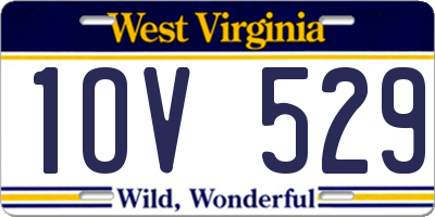 WV license plate 1OV529