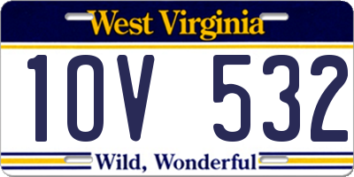 WV license plate 1OV532