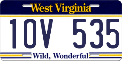 WV license plate 1OV535