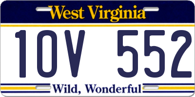 WV license plate 1OV552