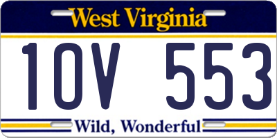 WV license plate 1OV553