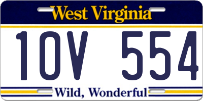 WV license plate 1OV554
