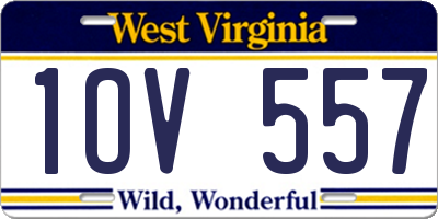 WV license plate 1OV557