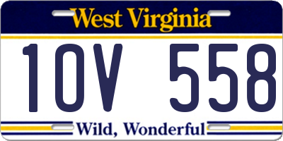 WV license plate 1OV558