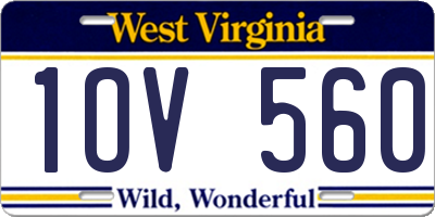 WV license plate 1OV560