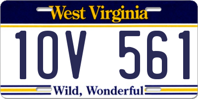 WV license plate 1OV561