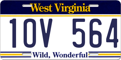 WV license plate 1OV564