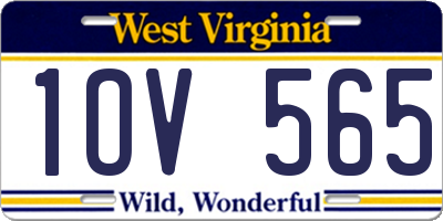 WV license plate 1OV565