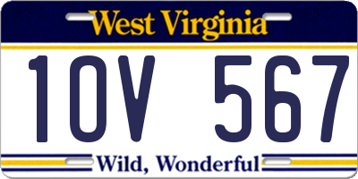 WV license plate 1OV567