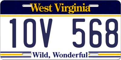 WV license plate 1OV568