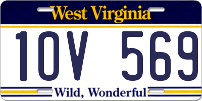 WV license plate 1OV569