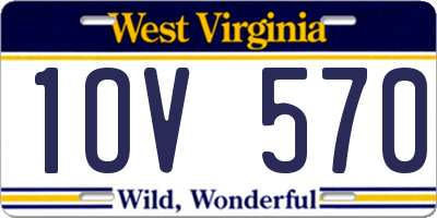WV license plate 1OV570