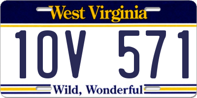 WV license plate 1OV571