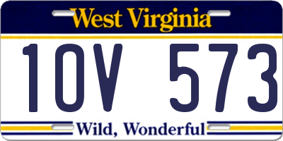 WV license plate 1OV573