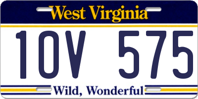 WV license plate 1OV575